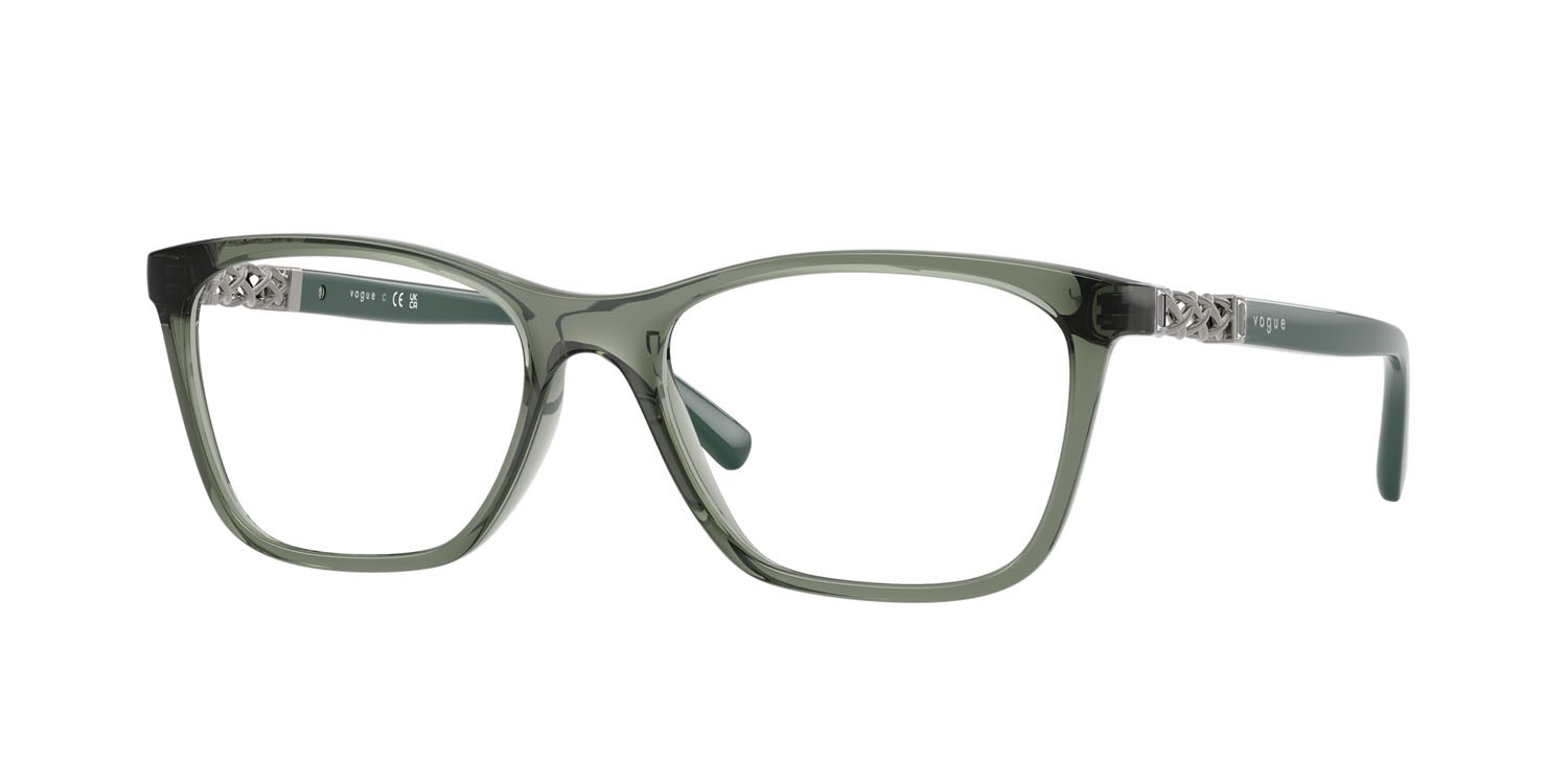 Eyeglasses Vogue VO 5632B (3086) color verde germano reale trasparente shape square lenses lente demo