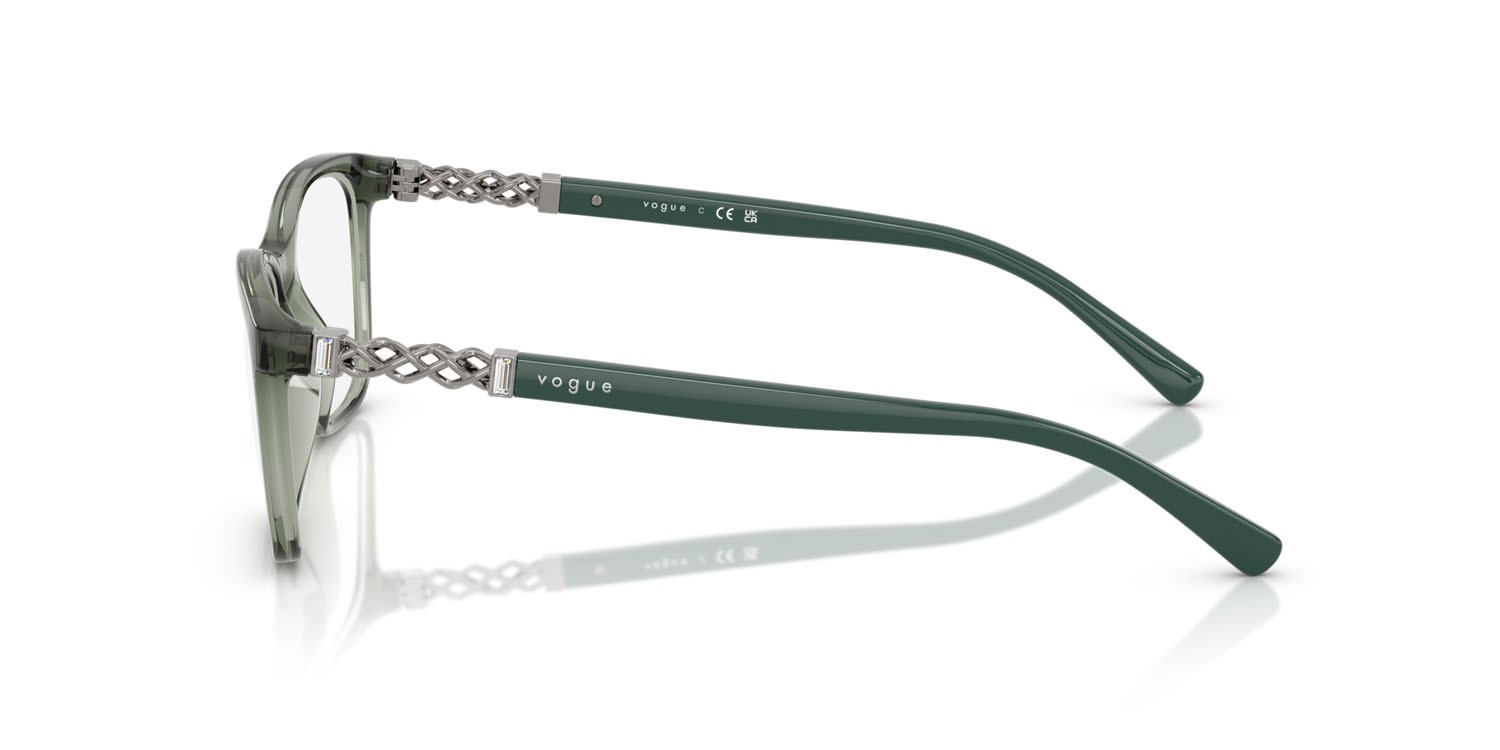 Eyeglasses Vogue VO 5632B (3086) color verde germano reale trasparente shape square lenses lente demo