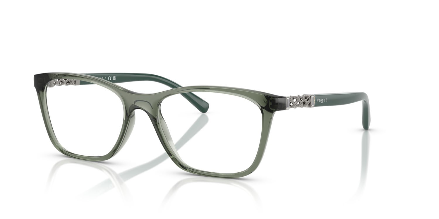Eyeglasses Vogue VO 5632B (3086) color verde germano reale trasparente shape square lenses lente demo