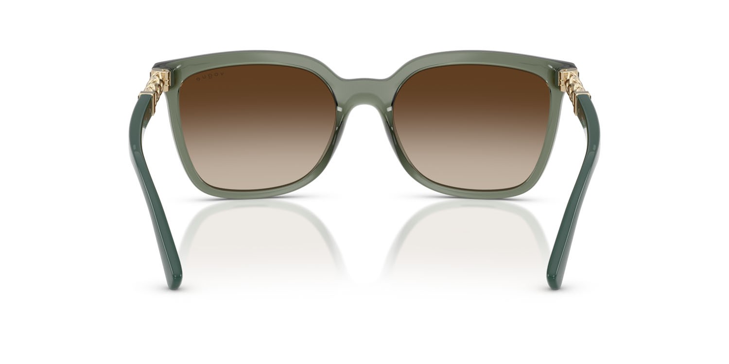 Occhiali da sole Vogue VO 5633SB (308613) colore verde germano reale trasparente forma quadrato lenti marrone sfumato