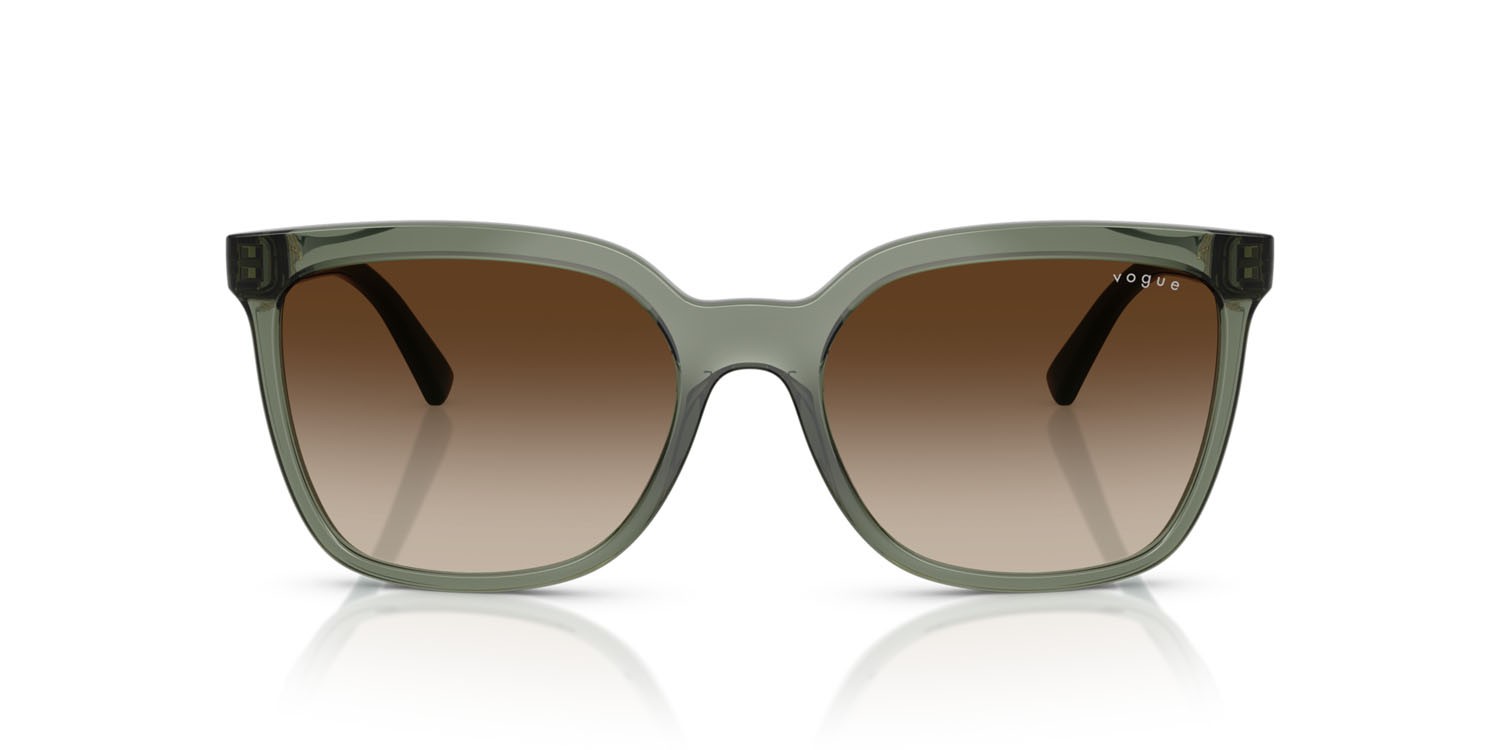 Occhiali da sole Vogue VO 5633SB (308613) colore verde germano reale trasparente forma quadrato lenti marrone sfumato