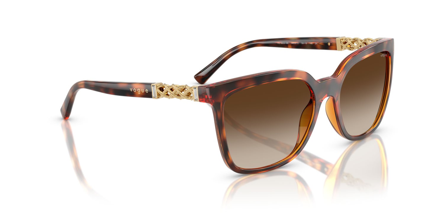 Sunglasses Vogue VO 5633SB (W65613) color havana scuro shape square lenses marrone sfumato
