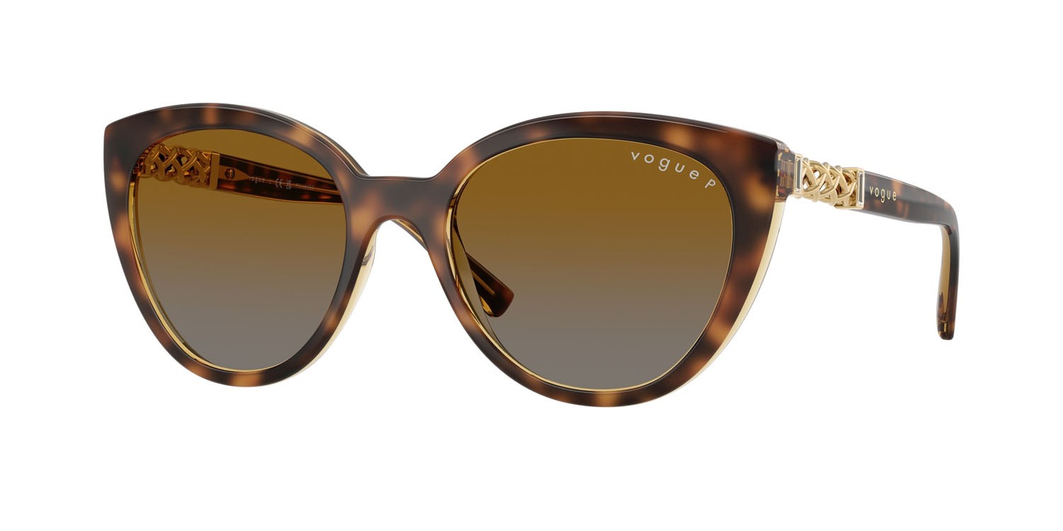 Occhiali da sole Vogue VO 5634SB (1508T5) colore havana scuro striato forma cat eye lenti polarizzata grigio sfumato marrone