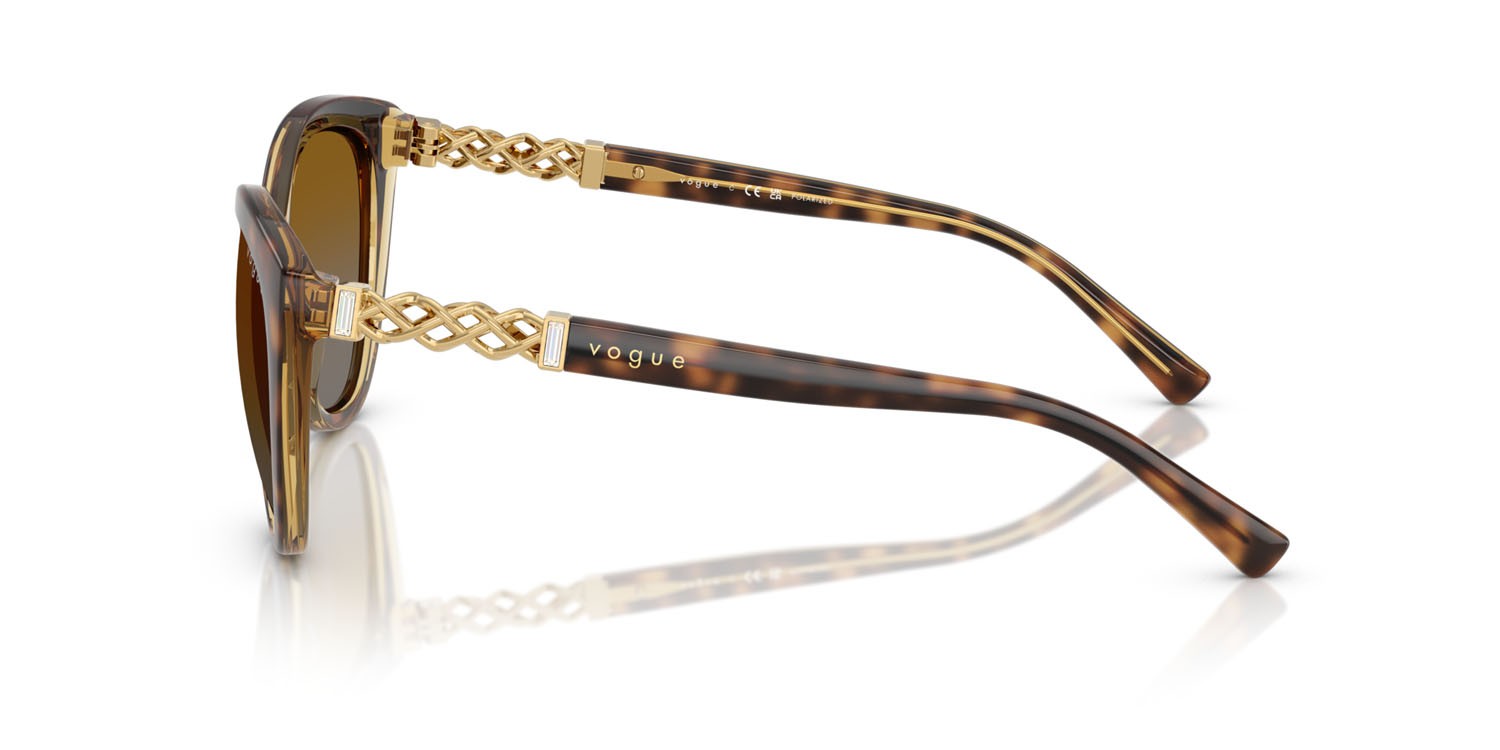 Occhiali da sole Vogue VO 5634SB (1508T5) colore havana scuro striato forma cat eye lenti polarizzata grigio sfumato marrone