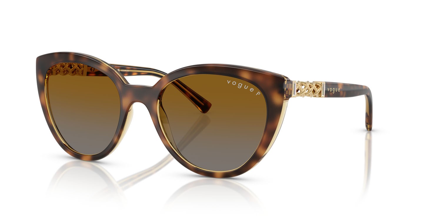 Occhiali da sole Vogue VO 5634SB (1508T5) colore havana scuro striato forma cat eye lenti polarizzata grigio sfumato marrone