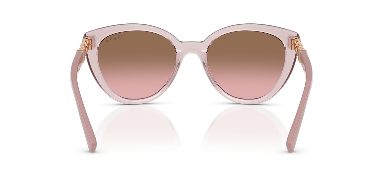 Sunglasses Vogue VO 5634SB (282814) color rosa trasparente shape cat eye lenses rosa sfumato marrone