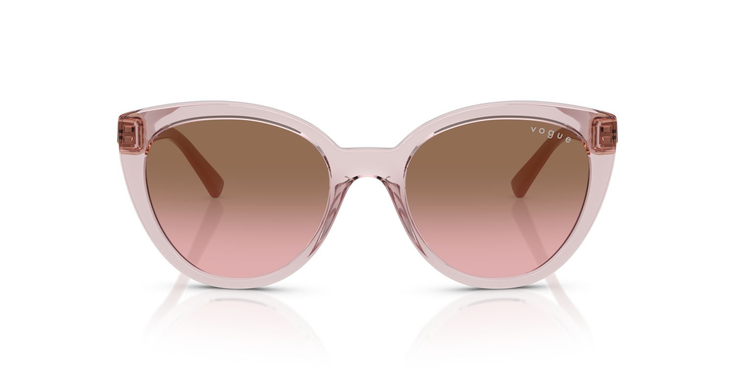 Sunglasses Vogue VO 5634SB (282814) color rosa trasparente shape cat eye lenses rosa sfumato marrone