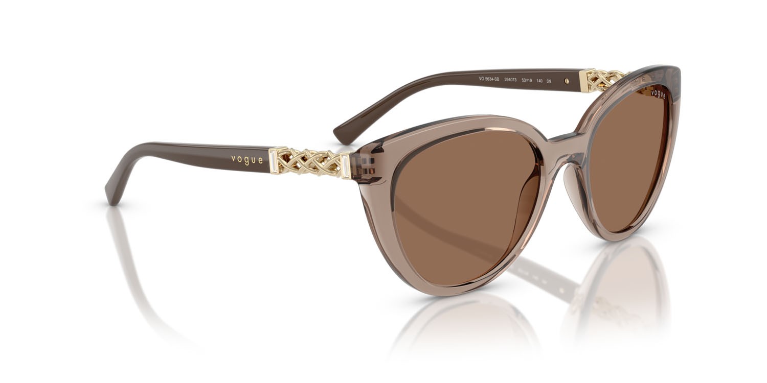 Occhiali da sole Vogue VO 5634SB (294073) colore marrone trasparente forma cat eye lenti marrone scuro