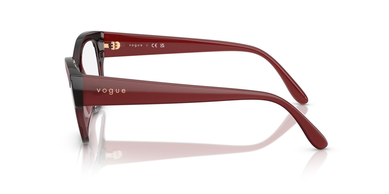 Eyeglasses Vogue VO 5635U (3225) color top rosso/rosso trasparente shape square lenses lente demo