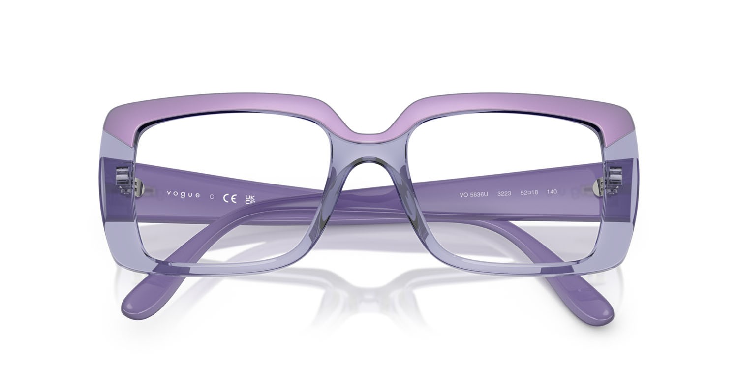 Eyeglasses Vogue VO 5636U (3223) color top violetto/violetto trasparente shape rectangle lenses lente demo