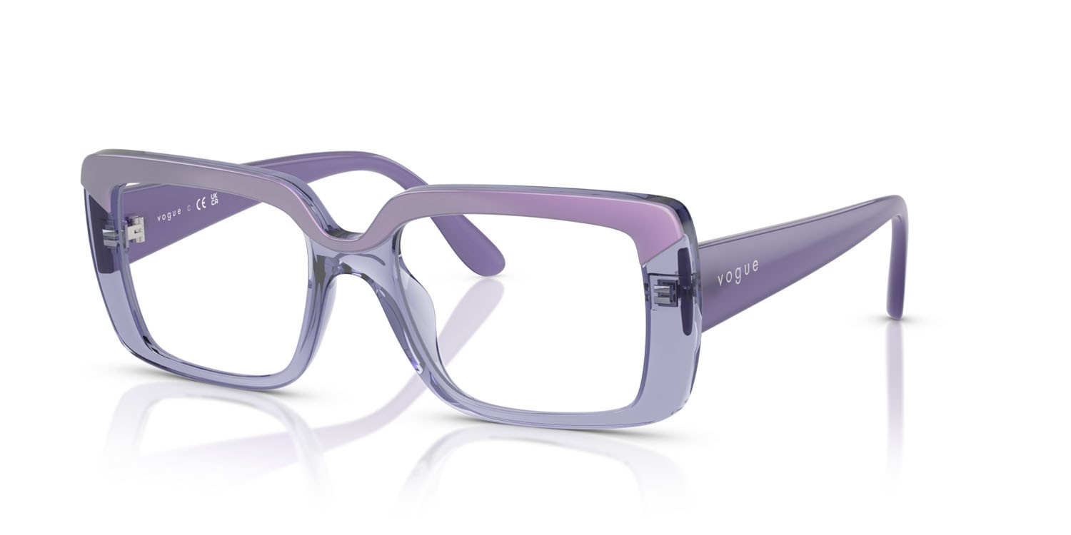 Eyeglasses Vogue VO 5636U (3223) color top violetto/violetto trasparente shape rectangle lenses lente demo