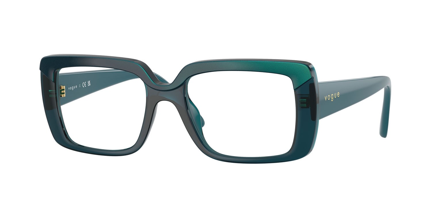 Occhiali da vista Vogue VO 5636U (3224) colore top blu/ottanio trasparente forma rettangolare lenti lente demo