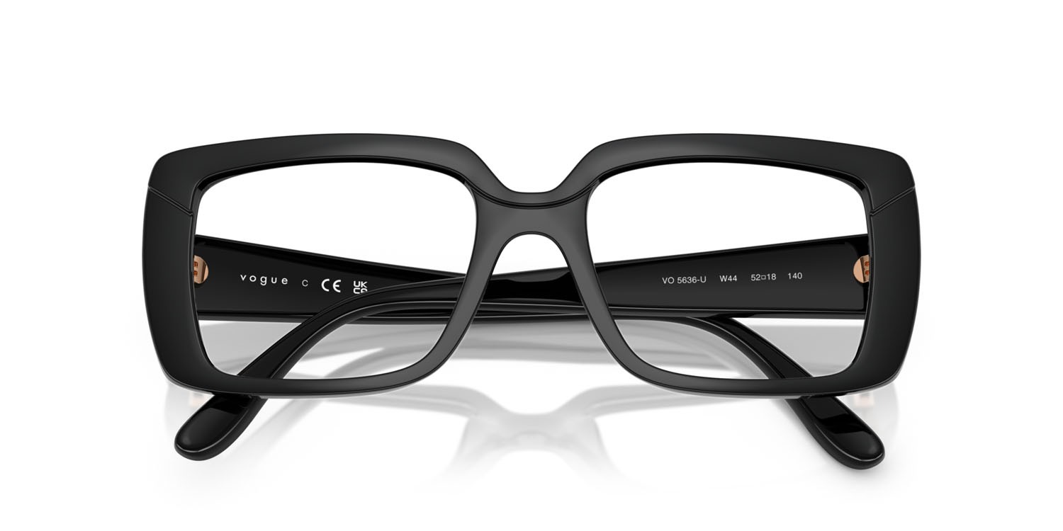 Eyeglasses Vogue VO 5636U (W44) color nero shape rectangle lenses lente demo