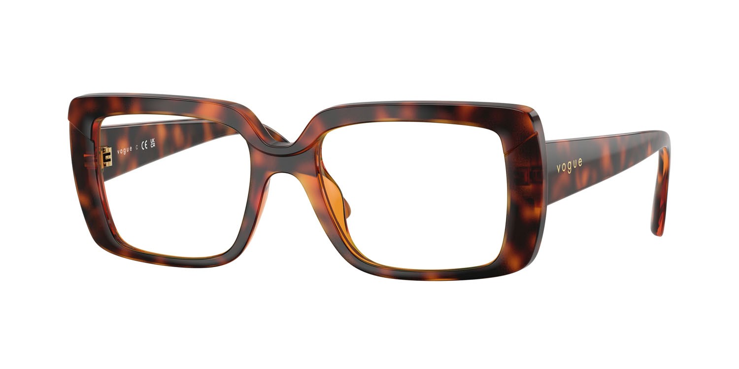 Eyeglasses Vogue VO 5636U (W656) color havana scuro shape rectangle lenses lente demo