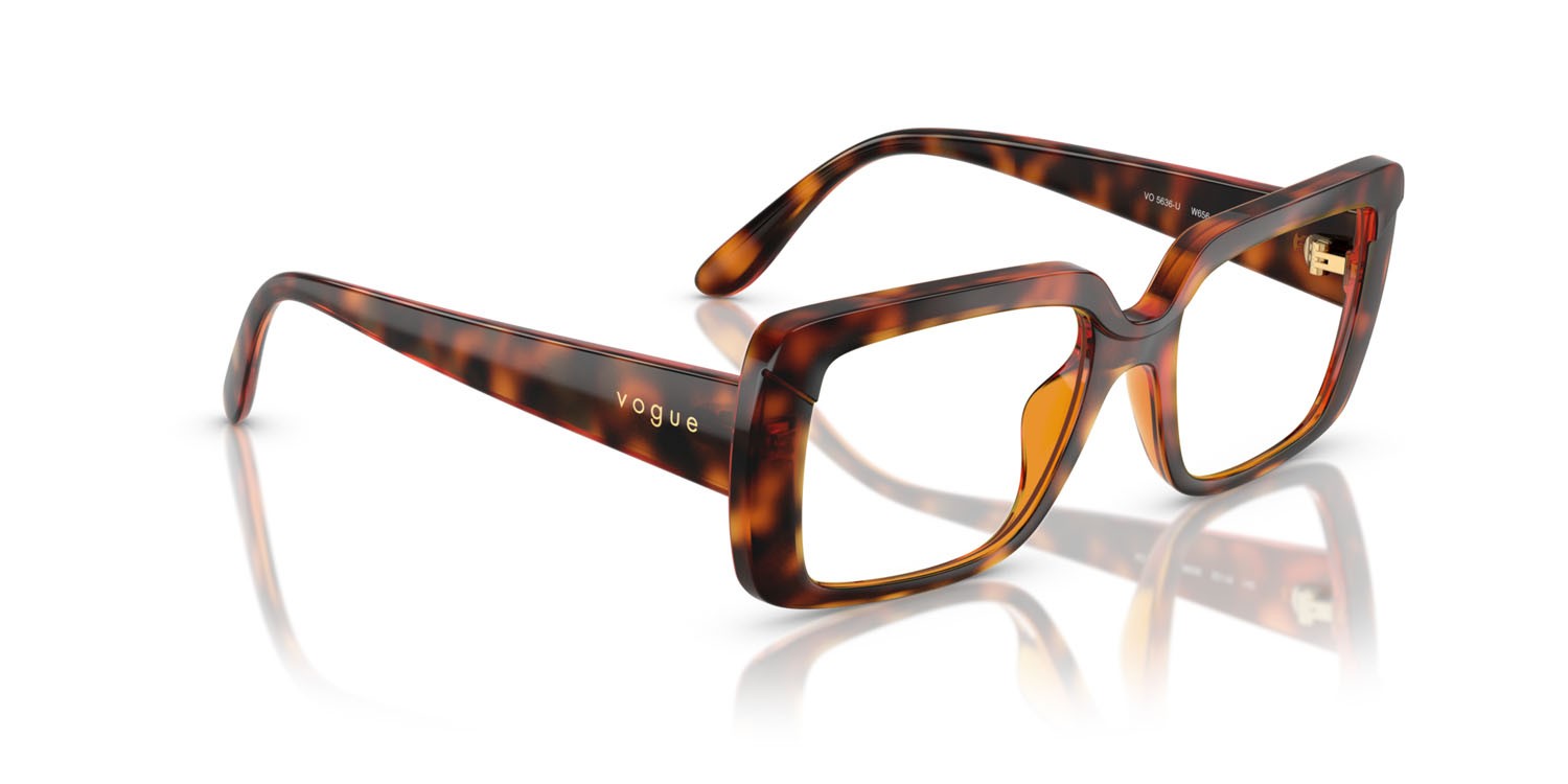 Eyeglasses Vogue VO 5636U (W656) color havana scuro shape rectangle lenses lente demo