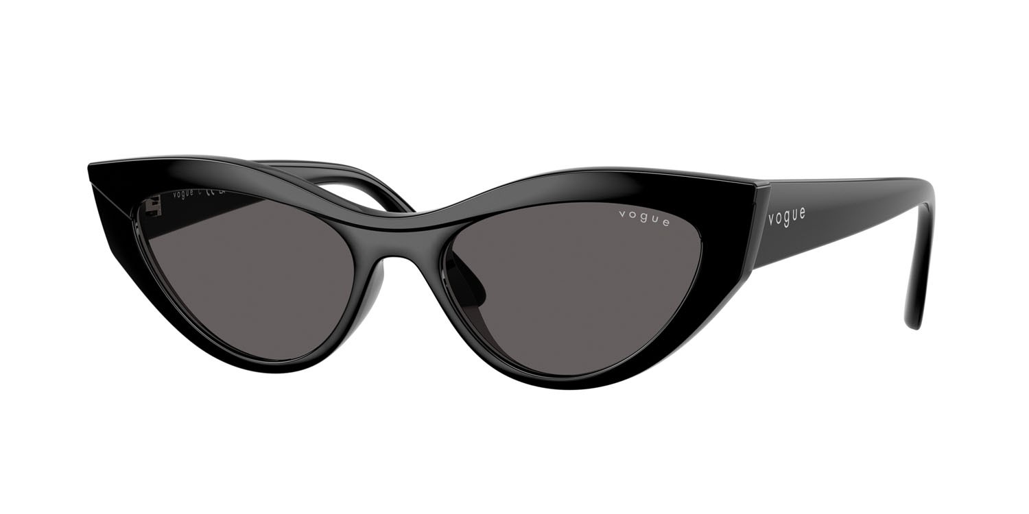 Occhiali da sole Vogue VO 5637SU (W44/87) colore nero forma cat eye lenti nero/grigio fumo