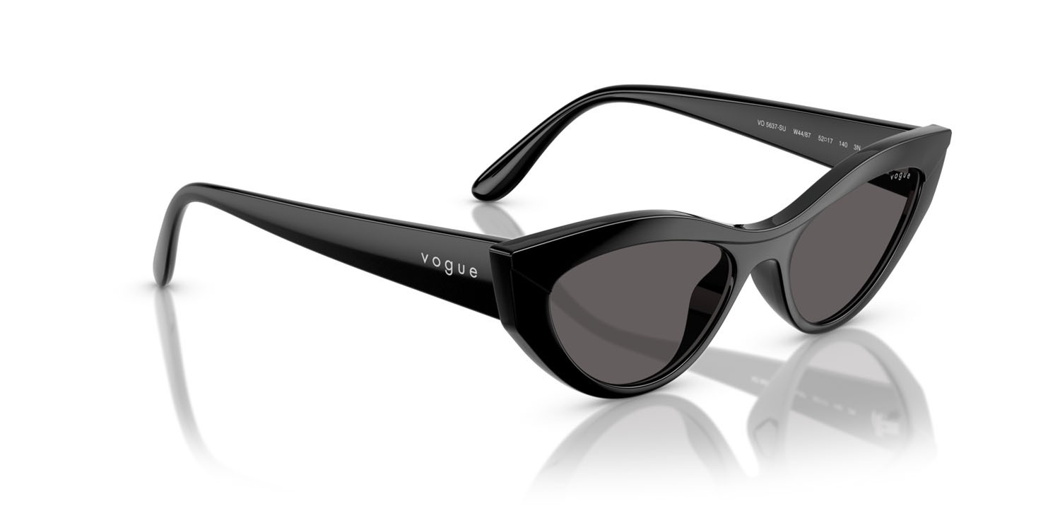 Occhiali da sole Vogue VO 5637SU (W44/87) colore nero forma cat eye lenti nero/grigio fumo