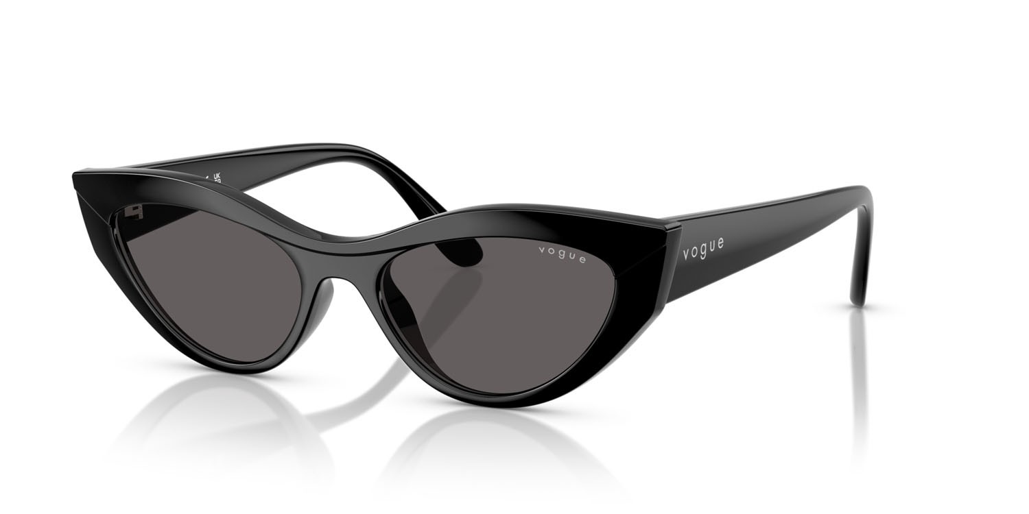 Occhiali da sole Vogue VO 5637SU (W44/87) colore nero forma cat eye lenti nero/grigio fumo