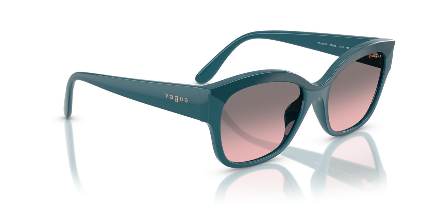 Occhiali da sole Vogue VO 5638SU (322246) colore top blu/blu opalescente forma farfalla lenti rosa sfumato grigio