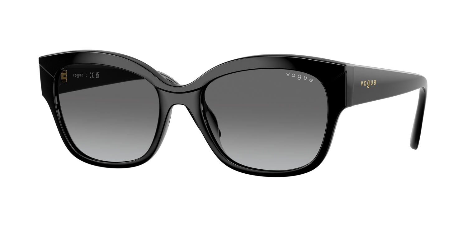 Occhiali da sole Vogue VO 5638SU (W44/11) colore nero forma farfalla lenti grigio sfumato