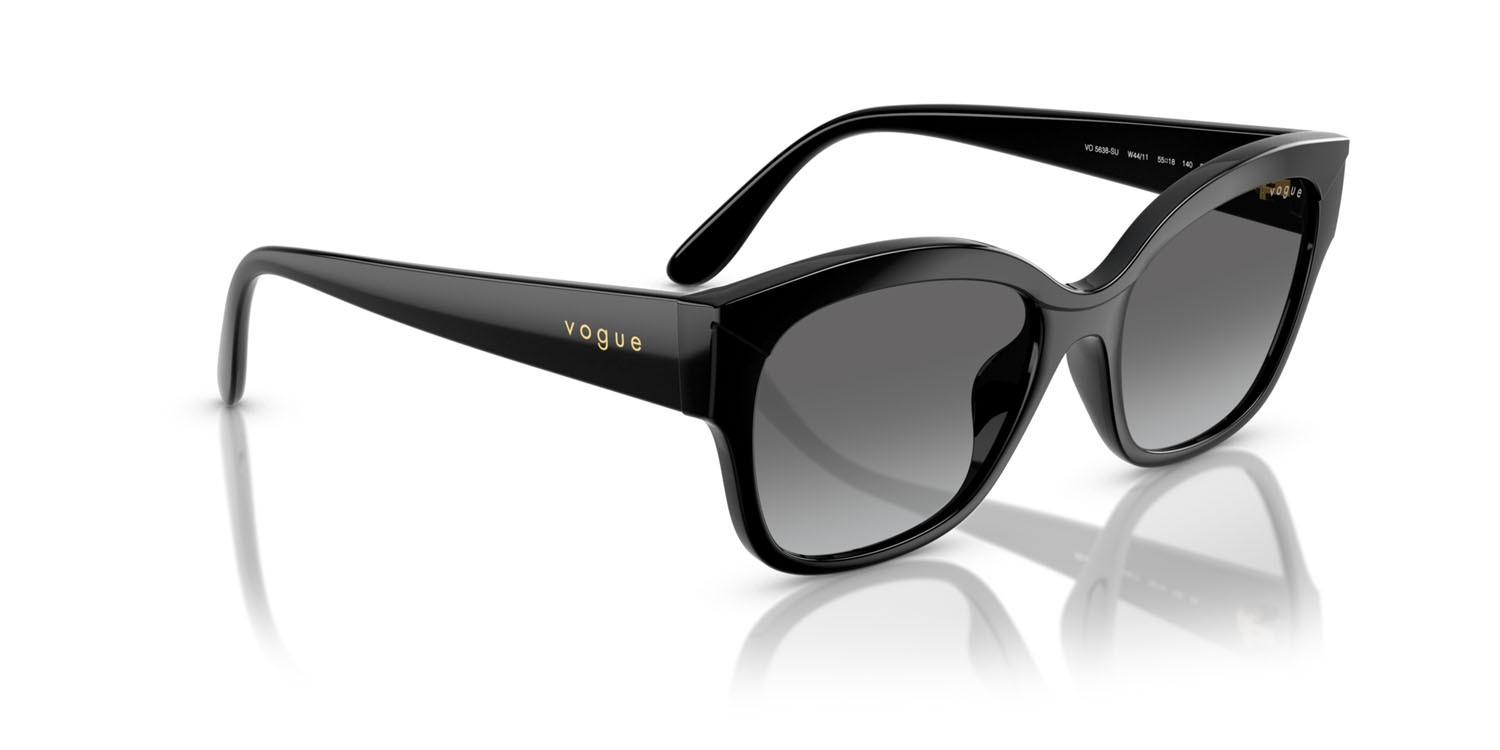 Occhiali da sole Vogue VO 5638SU (W44/11) colore nero forma farfalla lenti grigio sfumato