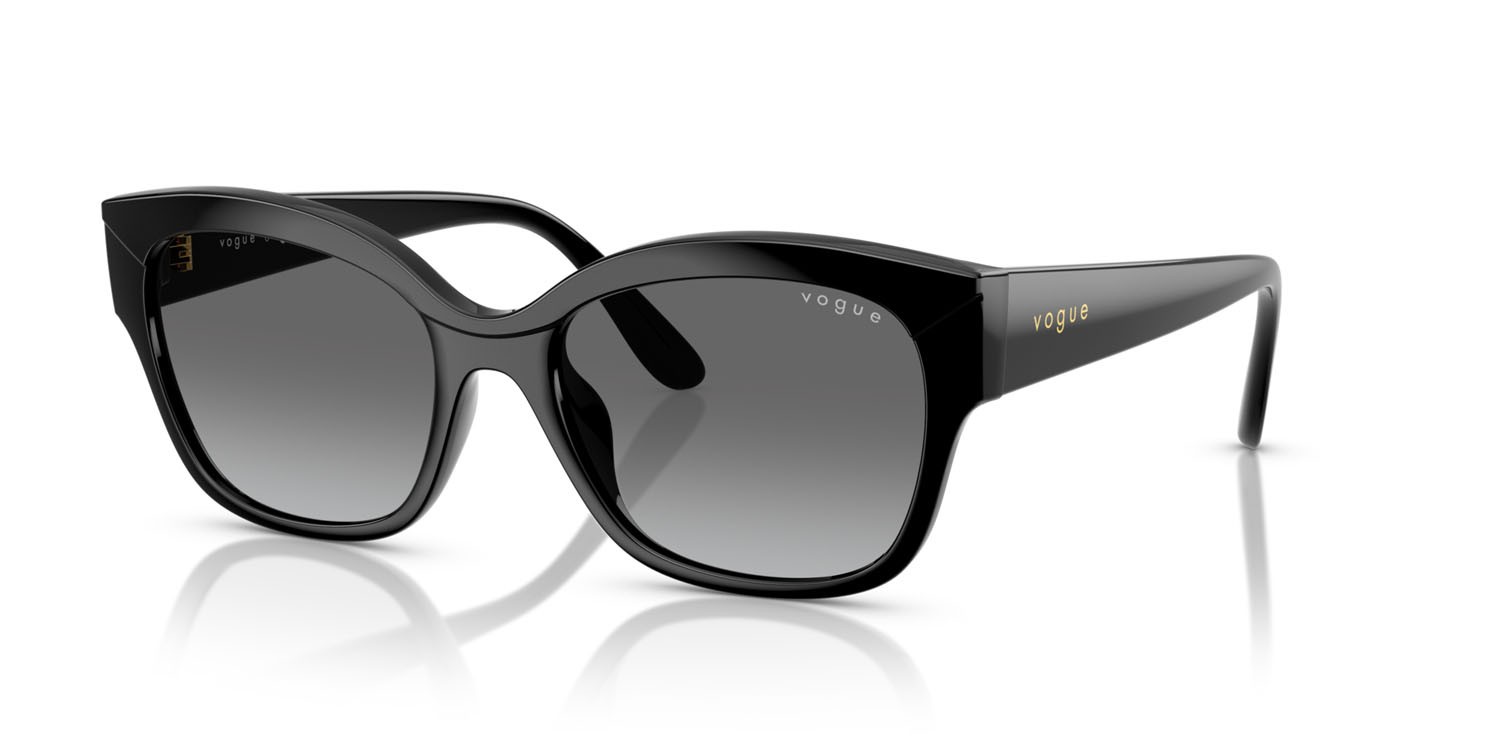 Occhiali da sole Vogue VO 5638SU (W44/11) colore nero forma farfalla lenti grigio sfumato