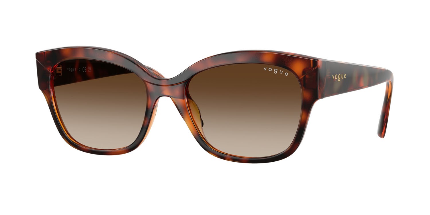 Sunglasses Vogue VO 5638SU (W65613) color havana scuro shape butterfly lenses marrone sfumato