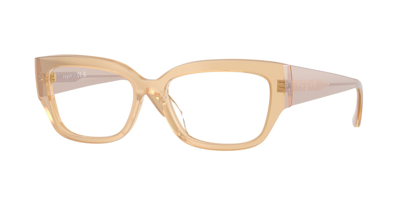 Occhiali da vista Vogue VO 5639U (3234) colore panna perlato trasparente forma quadrato lenti lente demo