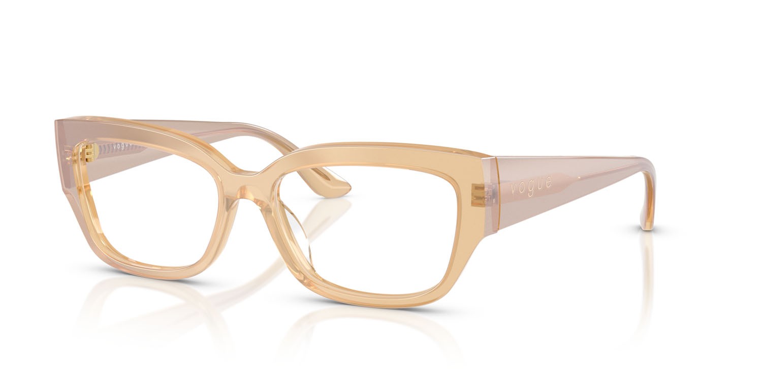 Occhiali da vista Vogue VO 5639U (3234) colore panna perlato trasparente forma quadrato lenti lente demo