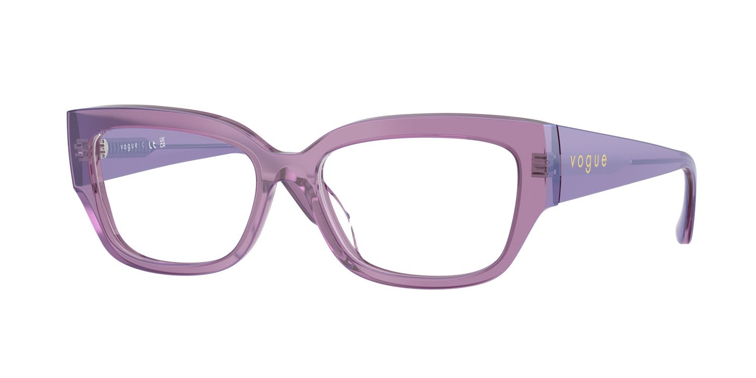 Eyeglasses Vogue VO 5639U (3236) color viola perlato trasparente shape square lenses lente demo
