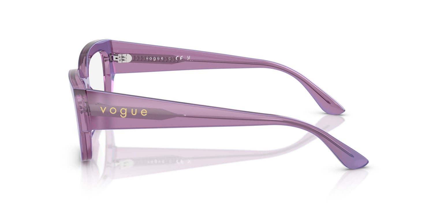 Eyeglasses Vogue VO 5639U (3236) color viola perlato trasparente shape square lenses lente demo