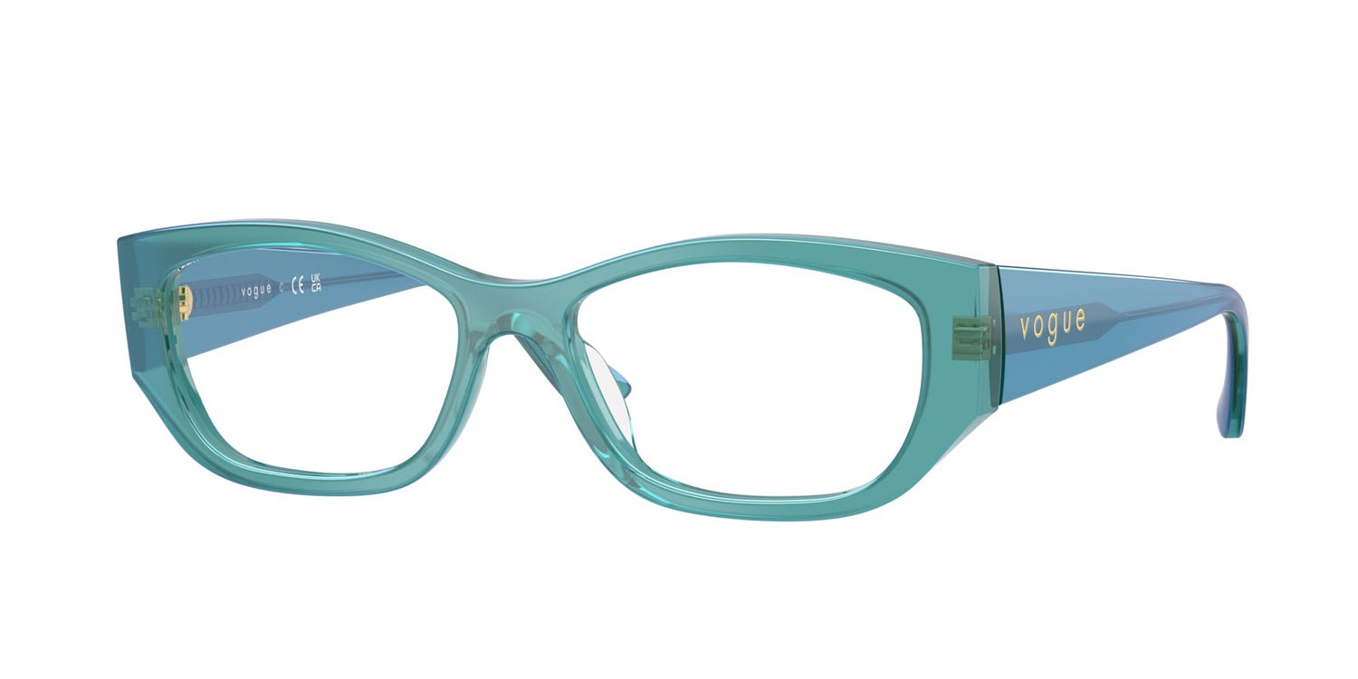 Occhiali da vista Vogue VO 5640U (3235) colore verde perlato trasparente forma quadrato lenti lente demo