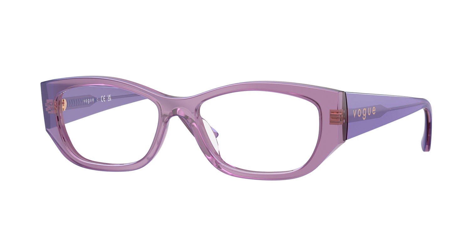 Occhiali da vista Vogue VO 5640U (3236) colore viola perlato trasparente forma quadrato lenti lente demo