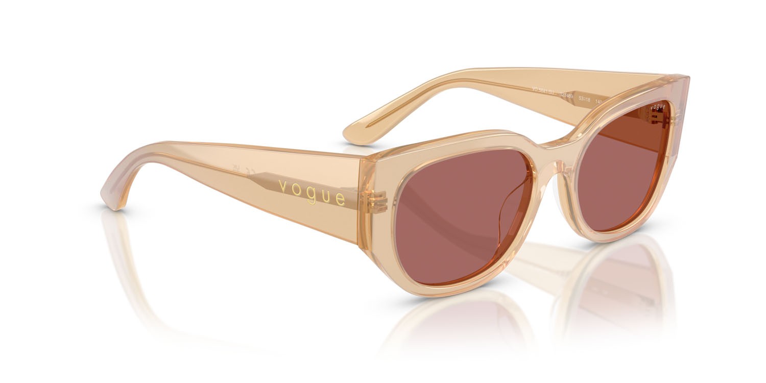 Sunglasses Vogue VO 5641SU (323469) color panna perlato trasparente shape irregular lenses violetto scuro