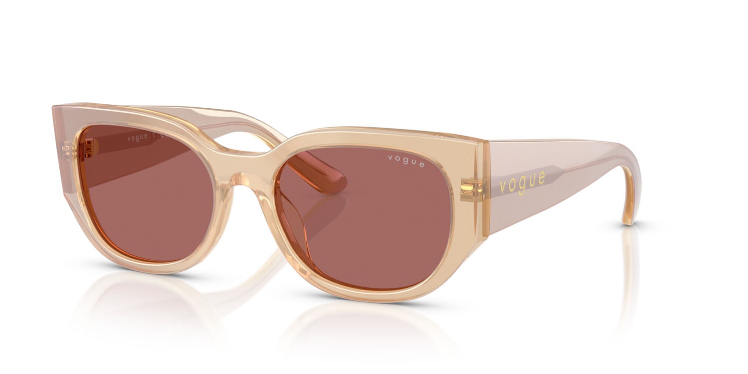 Sunglasses Vogue VO 5641SU (323469) color panna perlato trasparente shape irregular lenses violetto scuro