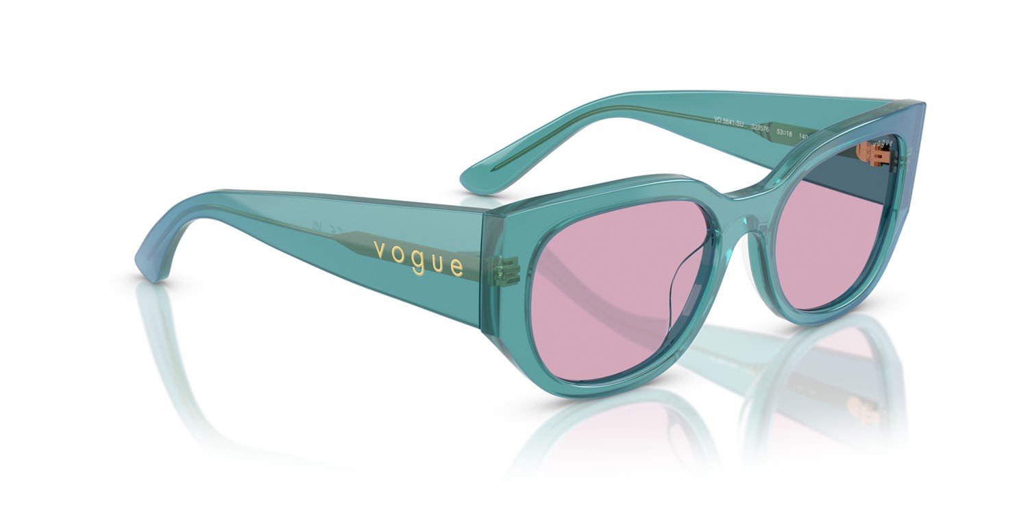 Sunglasses Vogue VO 5641SU (323576) color verde perlato trasparente shape irregular lenses viola
