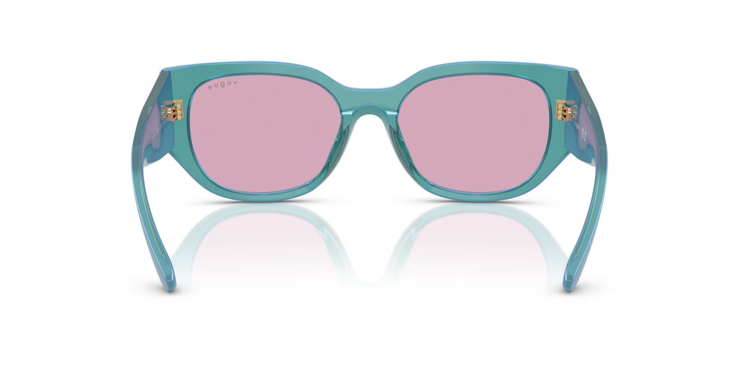 Sunglasses Vogue VO 5641SU (323576) color verde perlato trasparente shape irregular lenses viola