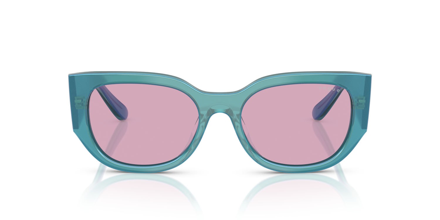 Sunglasses Vogue VO 5641SU (323576) color verde perlato trasparente shape irregular lenses viola