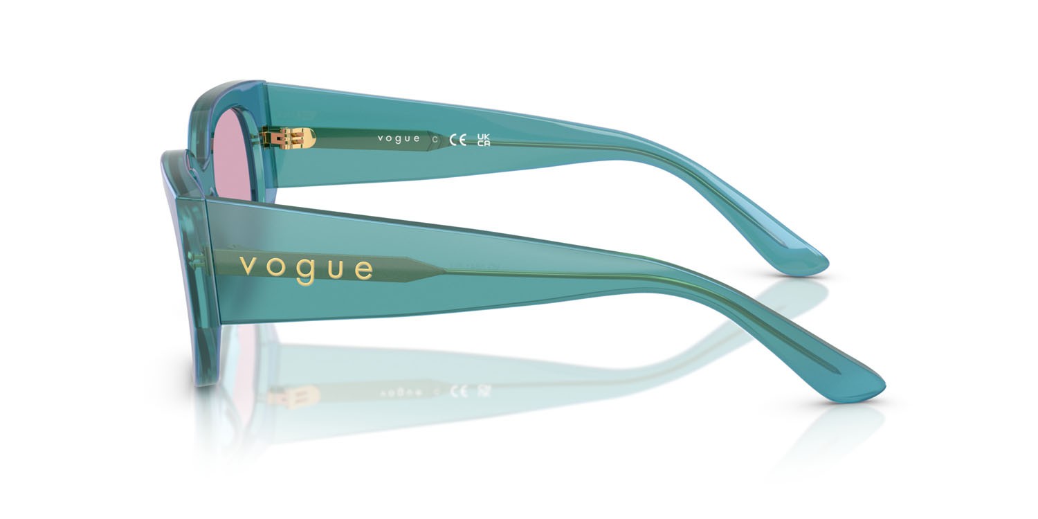 Sunglasses Vogue VO 5641SU (323576) color verde perlato trasparente shape irregular lenses viola