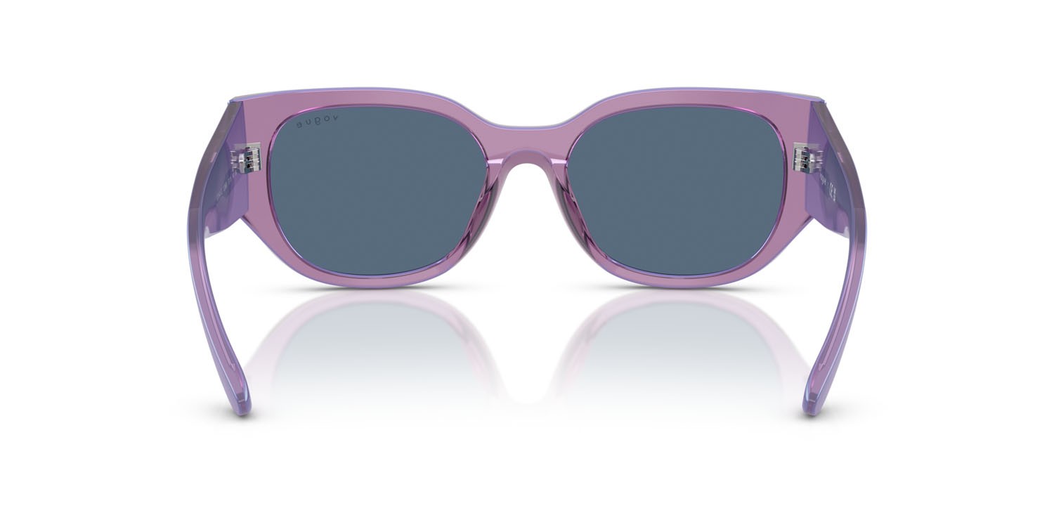 Sunglasses Vogue VO 5641SU (323680) color viola perlato trasparente shape irregular lenses blu scuro