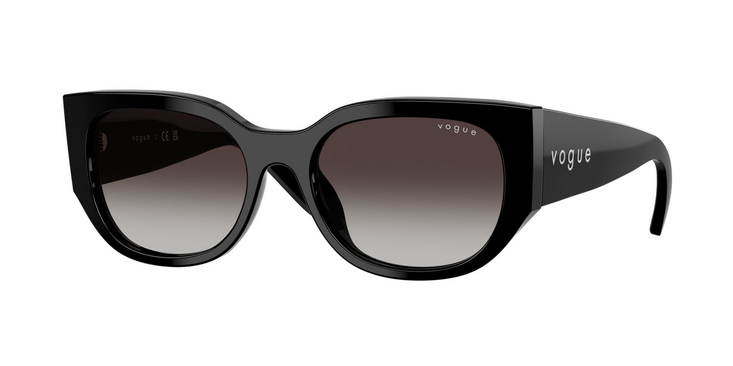 Sunglasses Vogue VO 5641SU (W44/8G) color nero shape irregular lenses sfumato grigio