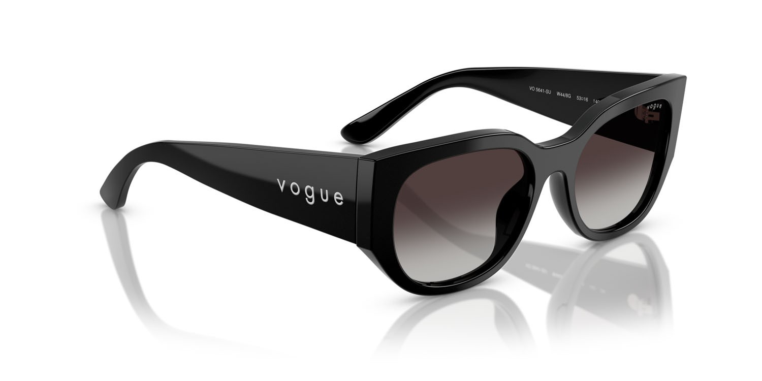 Sunglasses Vogue VO 5641SU (W44/8G) color nero shape irregular lenses sfumato grigio