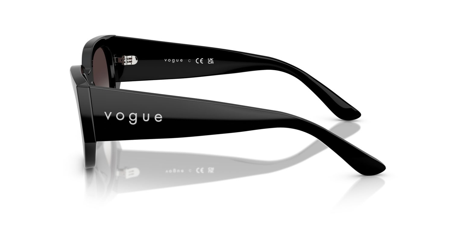 Sunglasses Vogue VO 5641SU (W44/8G) color nero shape irregular lenses sfumato grigio