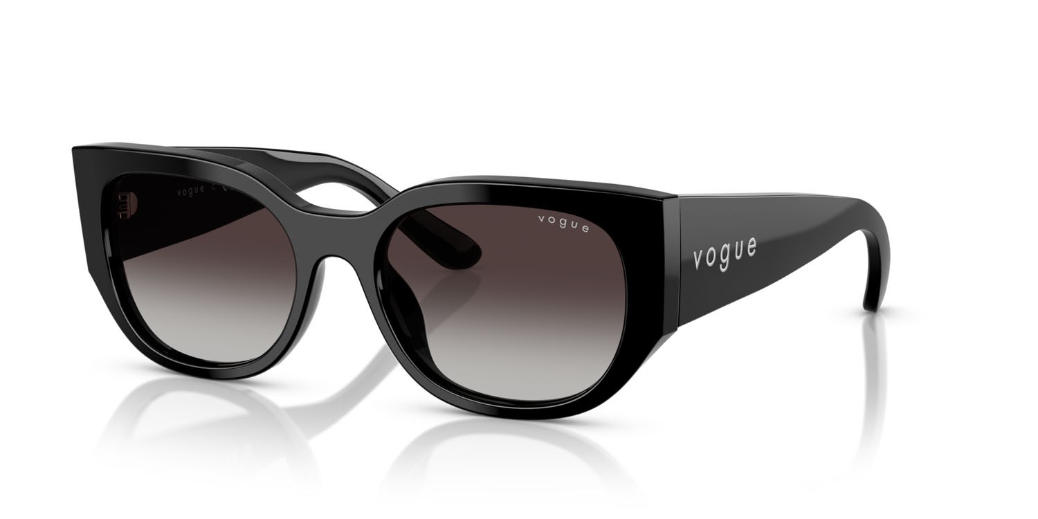 Sunglasses Vogue VO 5641SU (W44/8G) color nero shape irregular lenses sfumato grigio