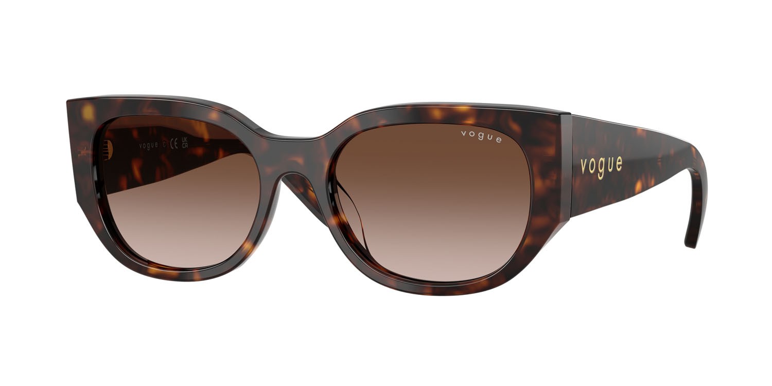 Sunglasses Vogue VO 5641SU (W65613) color havana scuro shape irregular lenses marrone sfumato