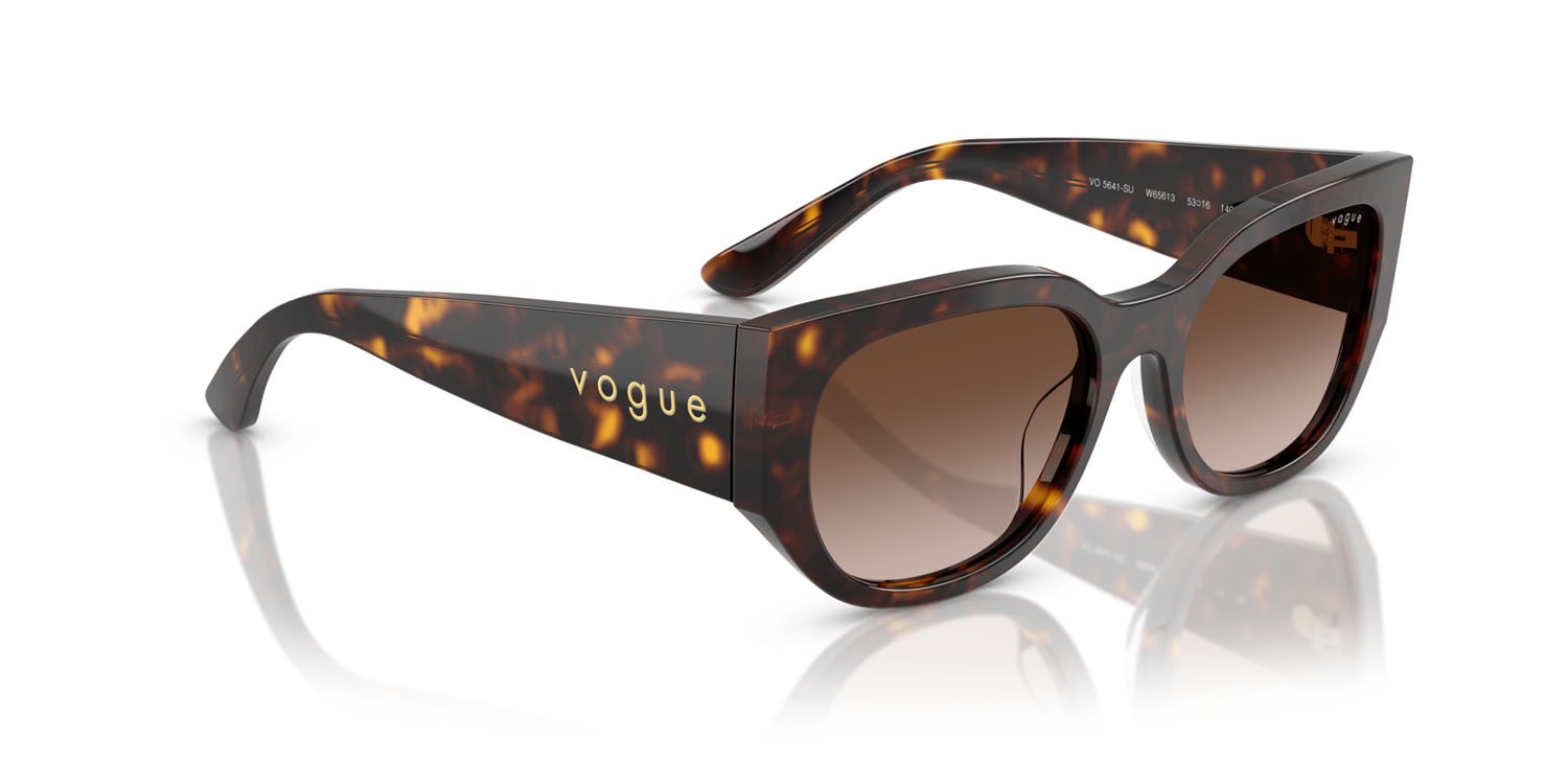 Sunglasses Vogue VO 5641SU (W65613) color havana scuro shape irregular lenses marrone sfumato