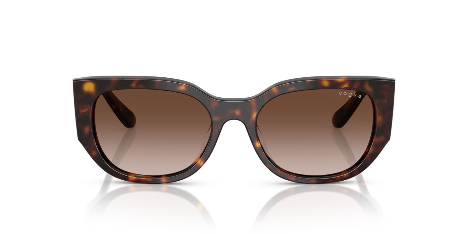 Sunglasses Vogue VO 5641SU (W65613) color havana scuro shape irregular lenses marrone sfumato