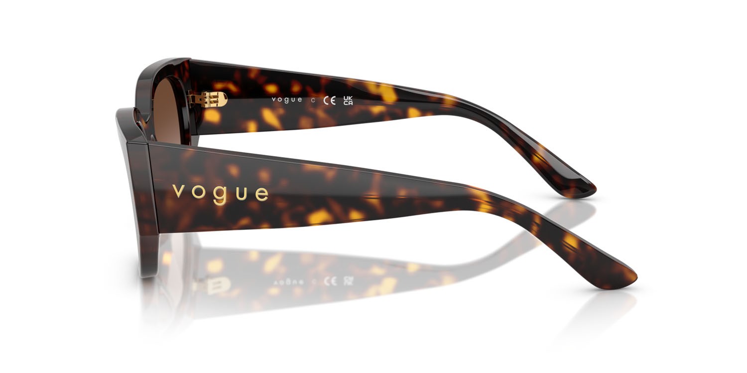 Sunglasses Vogue VO 5641SU (W65613) color havana scuro shape irregular lenses marrone sfumato