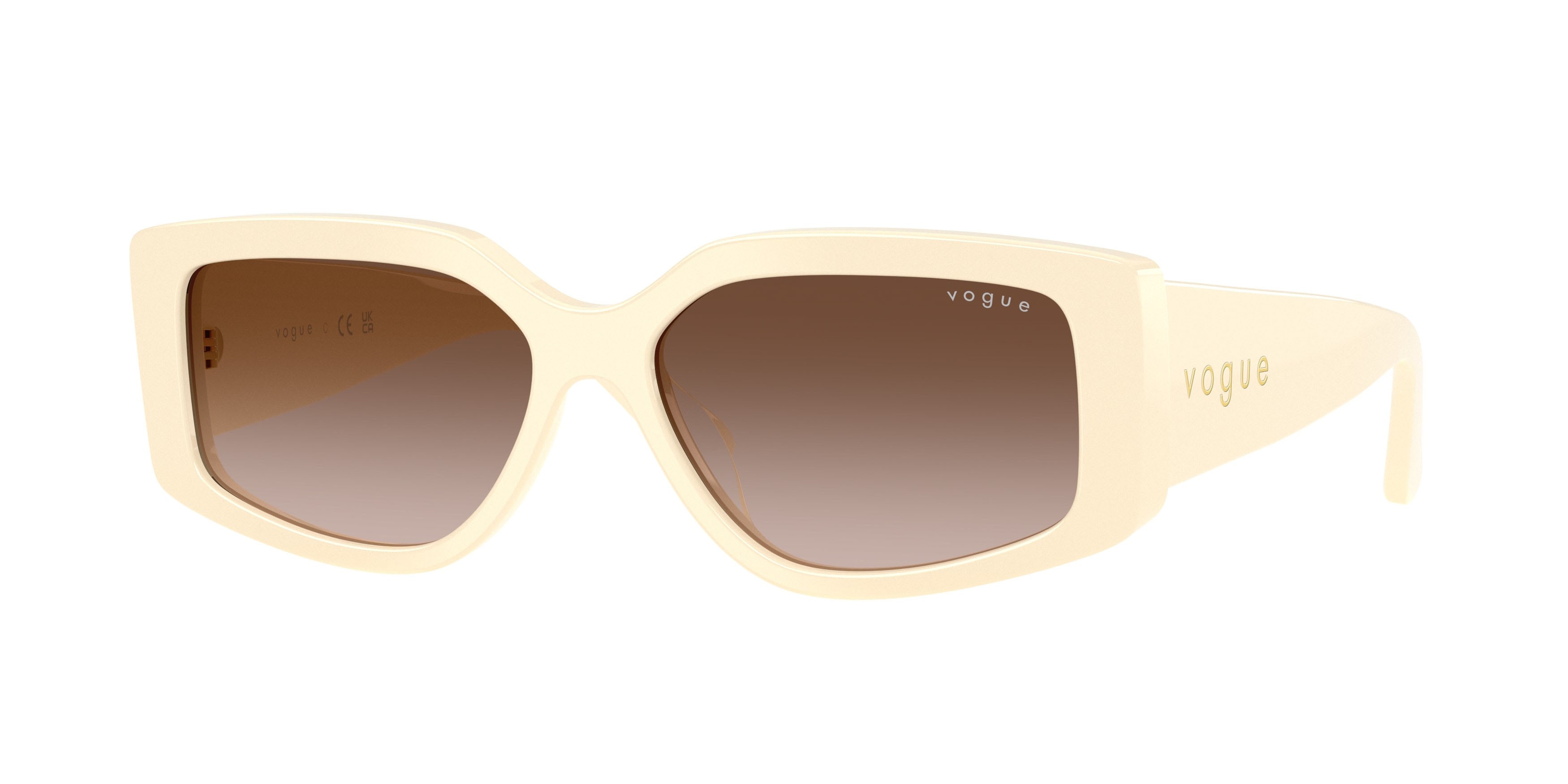Sunglasses Vogue VO 5642SU (316713) color full ivory shape rectangle lenses marrone sfumato