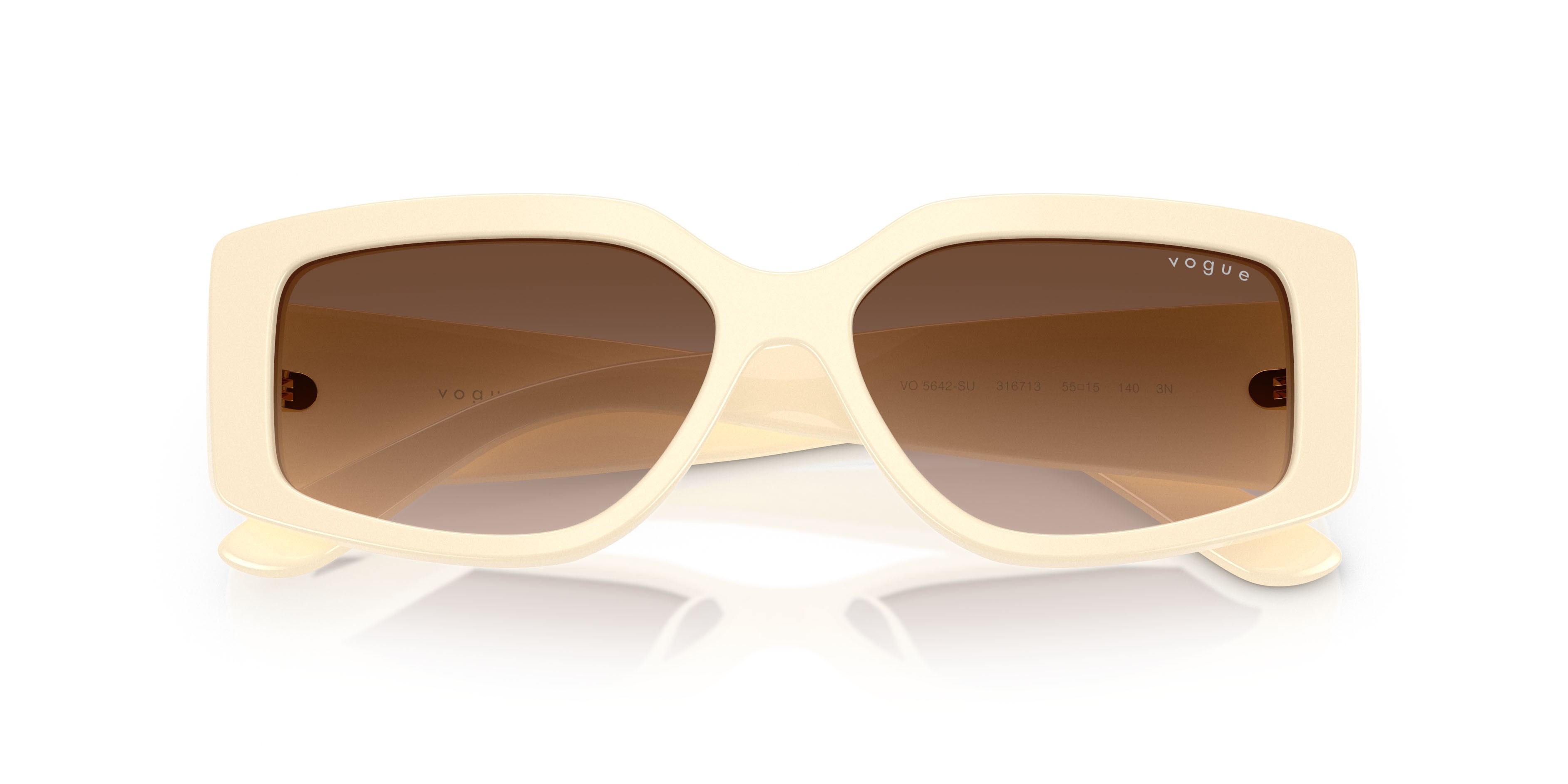 Sunglasses Vogue VO 5642SU (316713) color full ivory shape rectangle lenses marrone sfumato